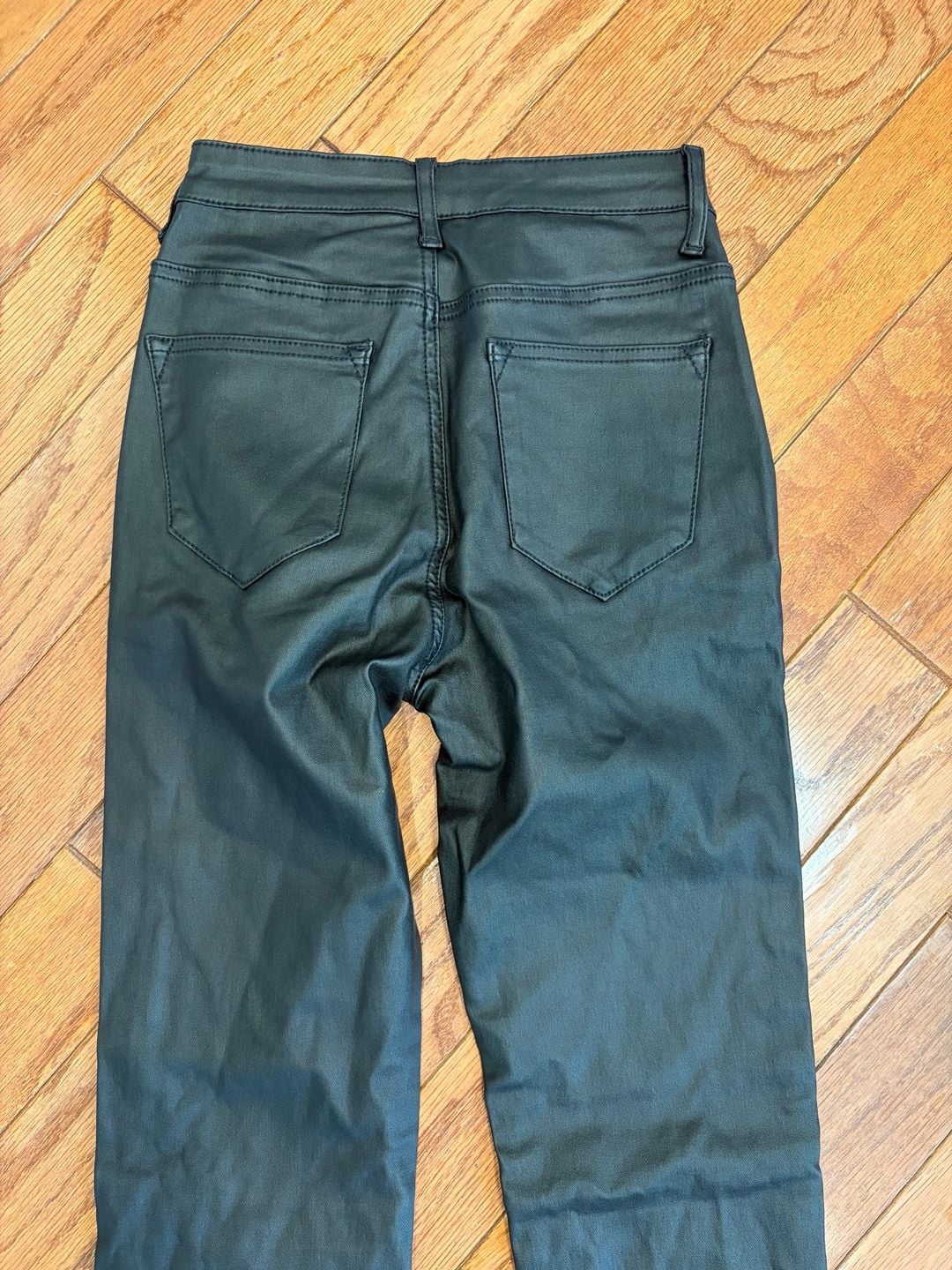 Edikted Luna Faux Leather Flare Pants Black Size S 4