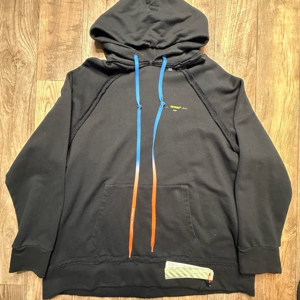Off-White FW20 Acrylic Arrows Incomp Hoodie Black Yellow