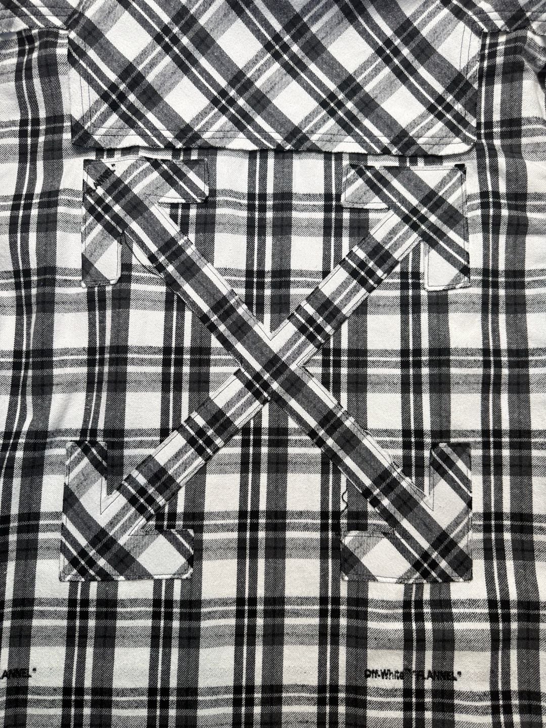 Off-White Oversized Appliquéd Checked Cotton-Blend Flannel Hooded Shirt 10