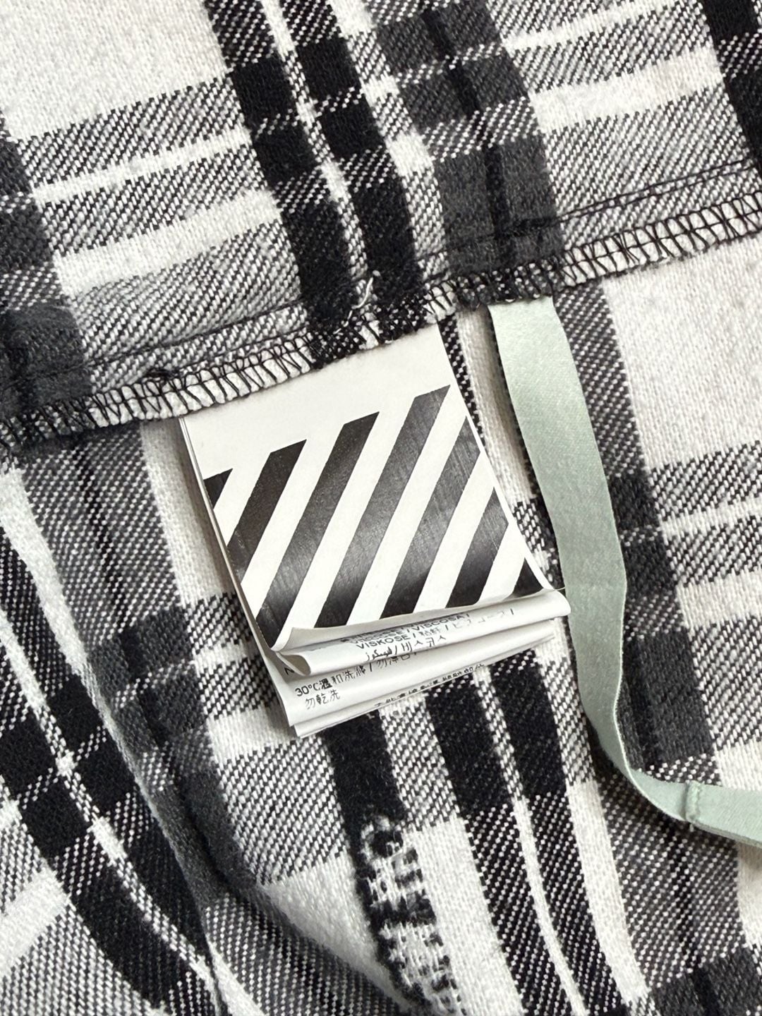 Off-White Oversized Appliquéd Checked Cotton-Blend Flannel Hooded Shirt 11