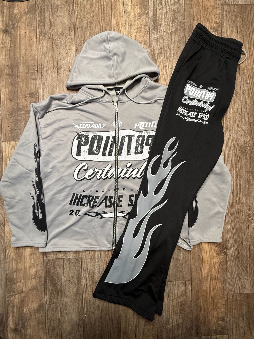 MANFINITY Point 89 Increase Speed Graphic Zip Up Hoodie And Sweatpants Set XXL 3