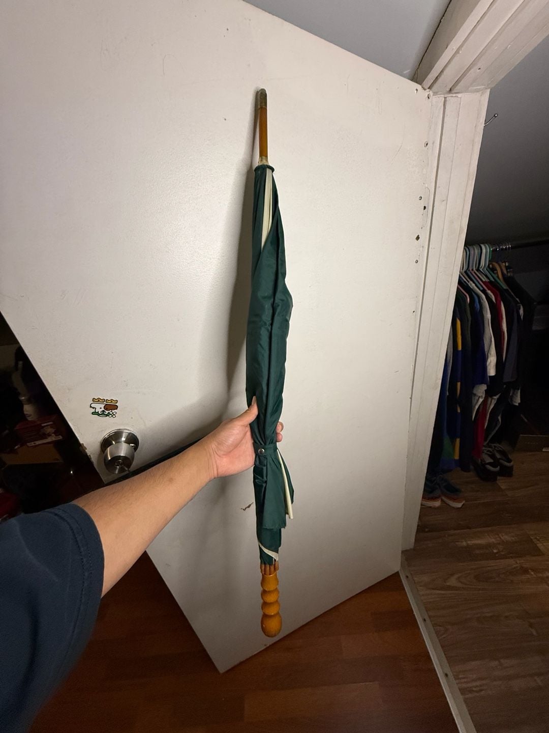 Polo Ralph Lauren Vintage Green and White Golf Umbrella 1