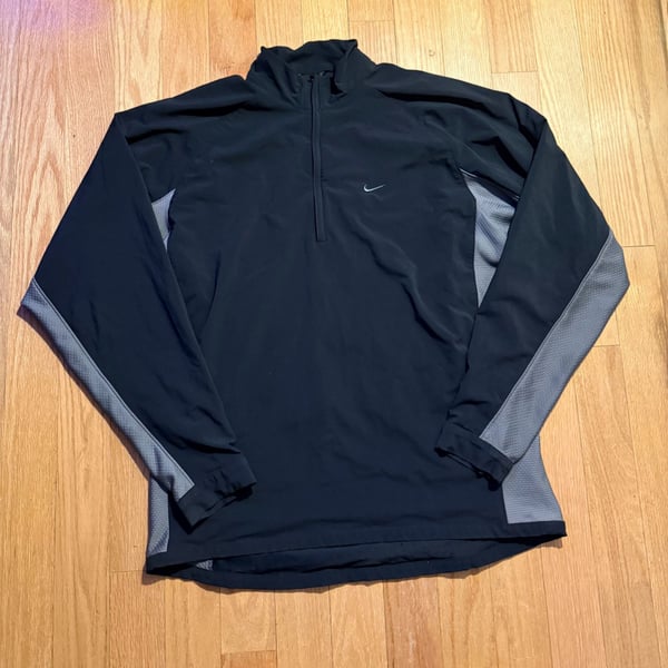 Nike Black and Gray 1/4 Zip Athletic Pullover Jacket Size XL