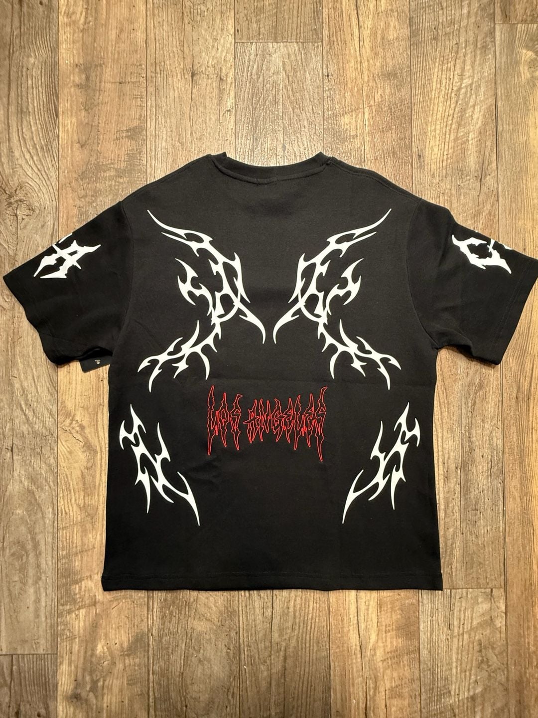 Attrack Power Gothic Cyberpunk Rhinestone Los Angeles Graphic T-Shirt 5