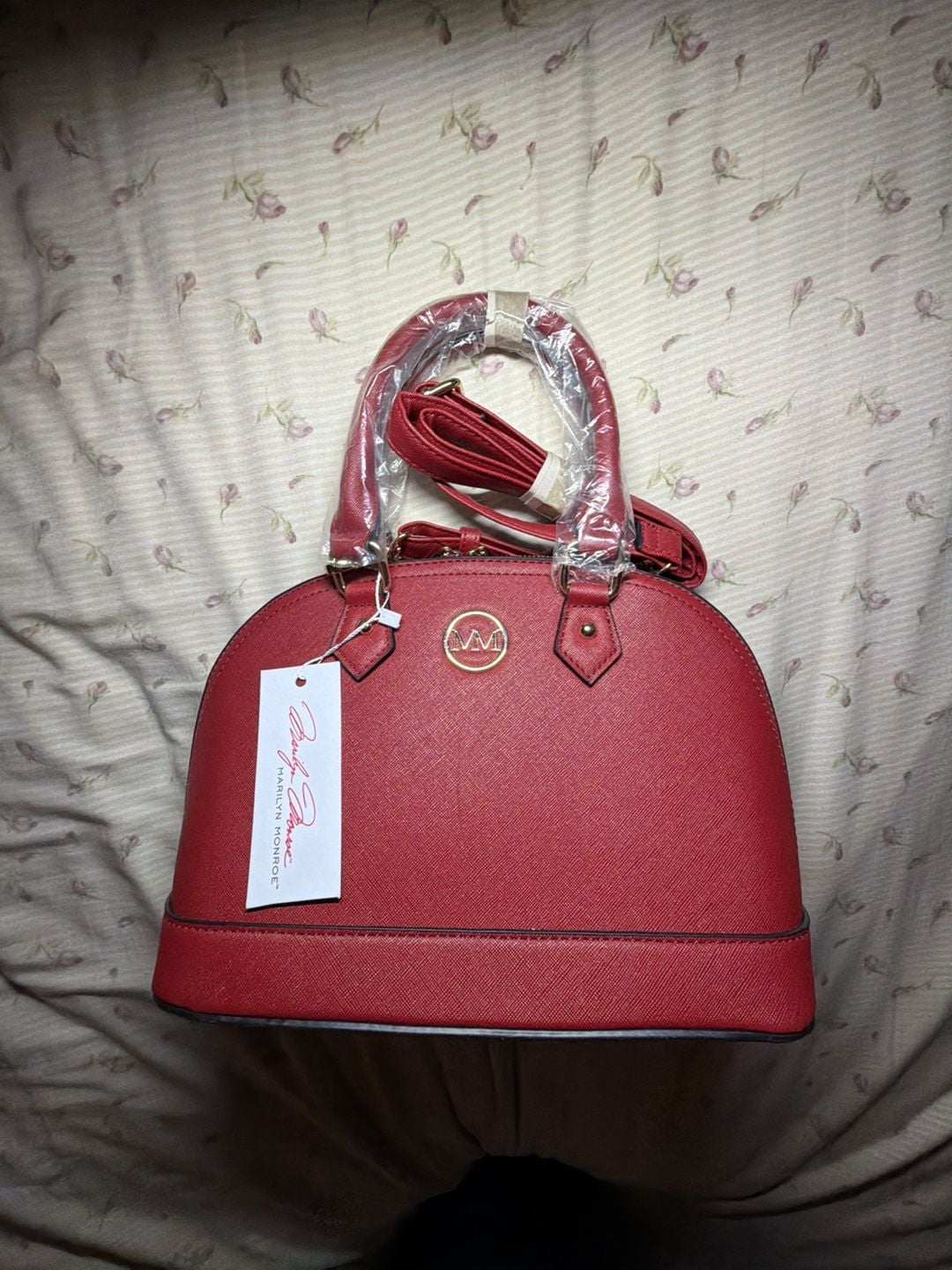 Marilyn Monroe Red Dome Satchel Crossbody Purse Handbag 2
