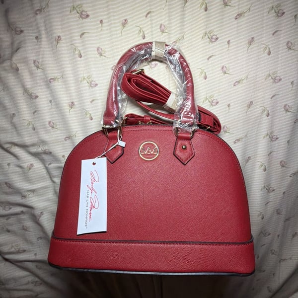Marilyn Monroe Red Dome Satchel Crossbody Purse Handbag