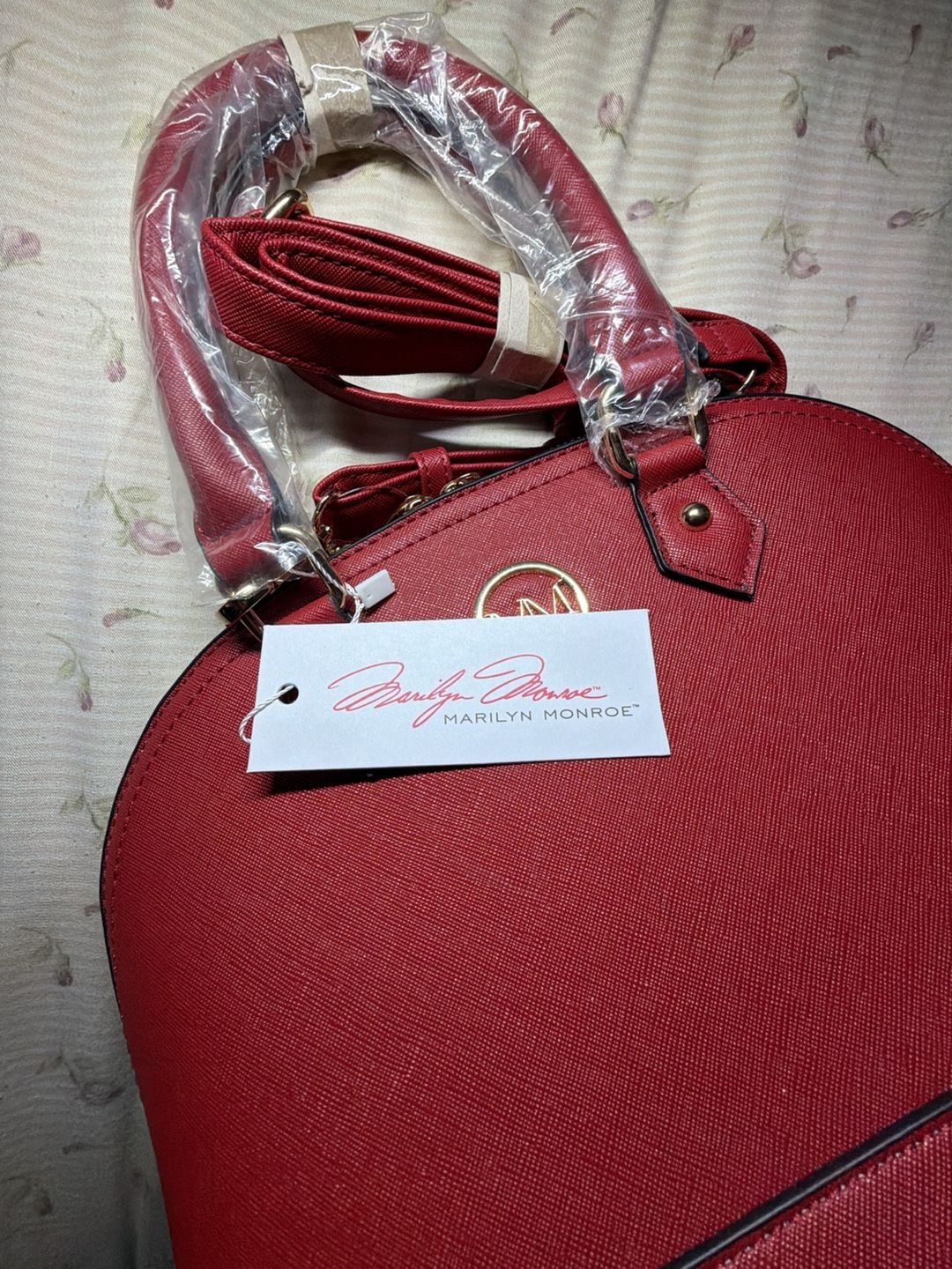 Marilyn Monroe Red Dome Satchel Crossbody Purse Handbag 3