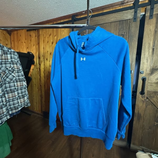 Under Armour Rival Fleece Blue Hoodie Sweatshirt Large
