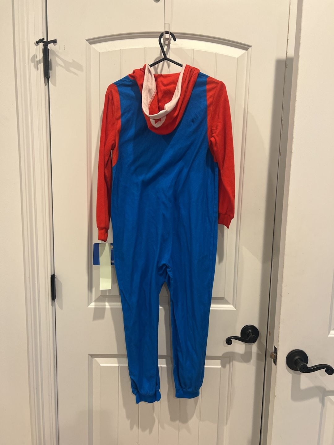 Super Mario Bros Kids Hooded Zip-Front Fleece Pajamas costume Size 8 8