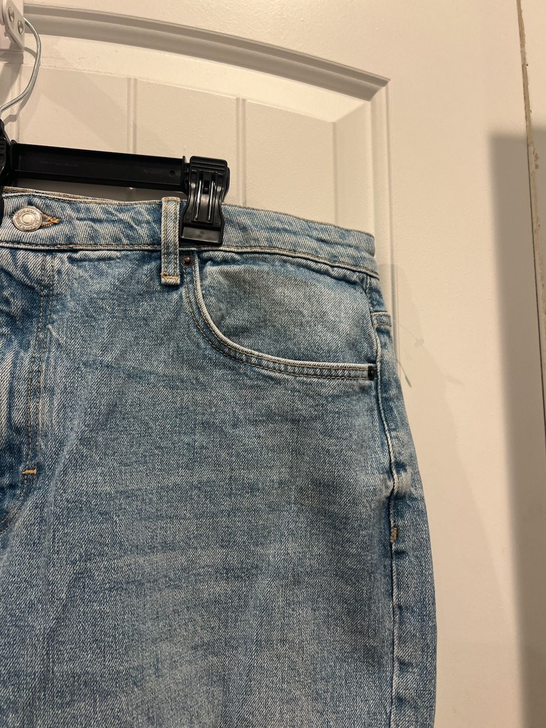 TopShop Womens Sz 36 Original Straight Fit Cropped Distressed Jeans 7