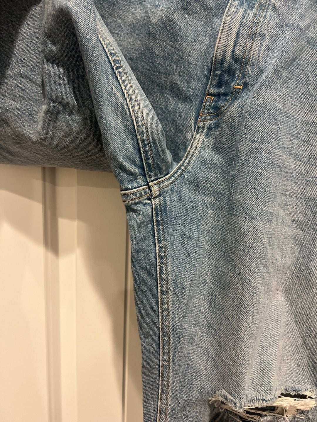 TopShop Womens Sz 36 Original Straight Fit Cropped Distressed Jeans 8
