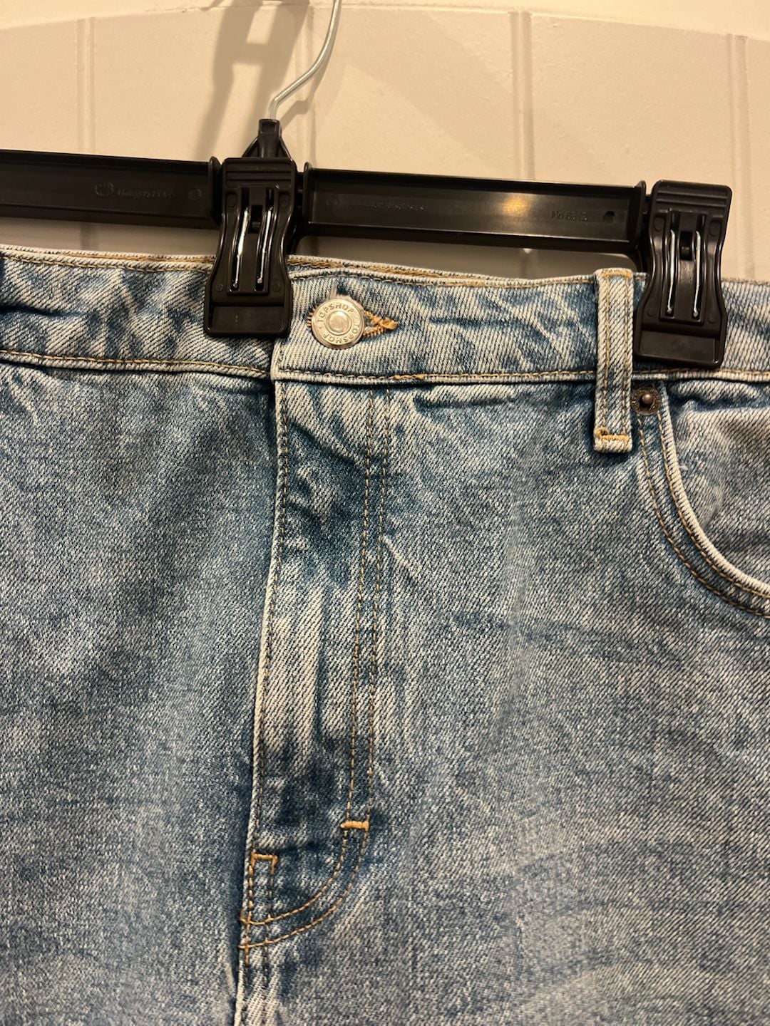 TopShop Womens Sz 36 Original Straight Fit Cropped Distressed Jeans 9