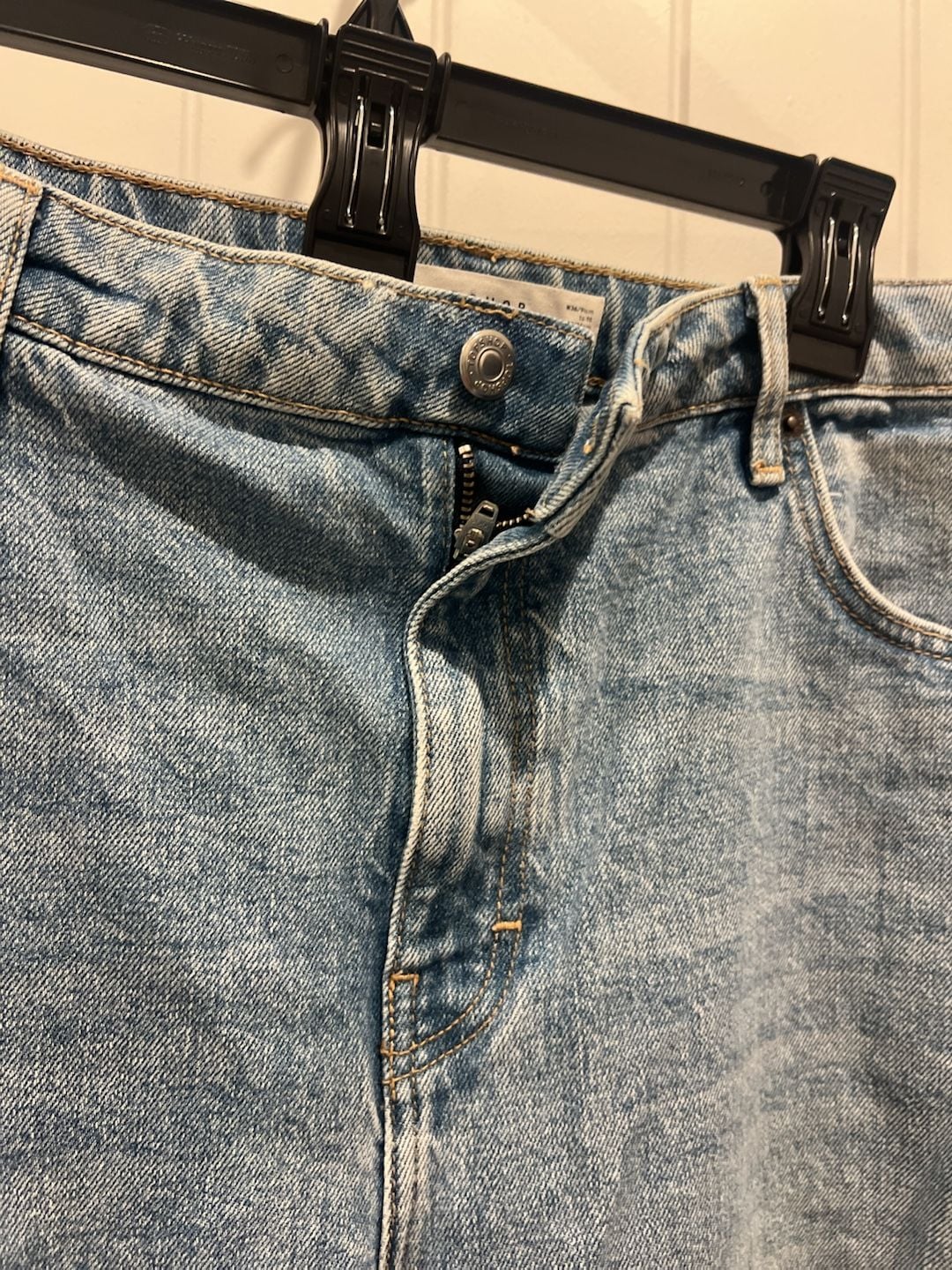 TopShop Womens Sz 36 Original Straight Fit Cropped Distressed Jeans 12