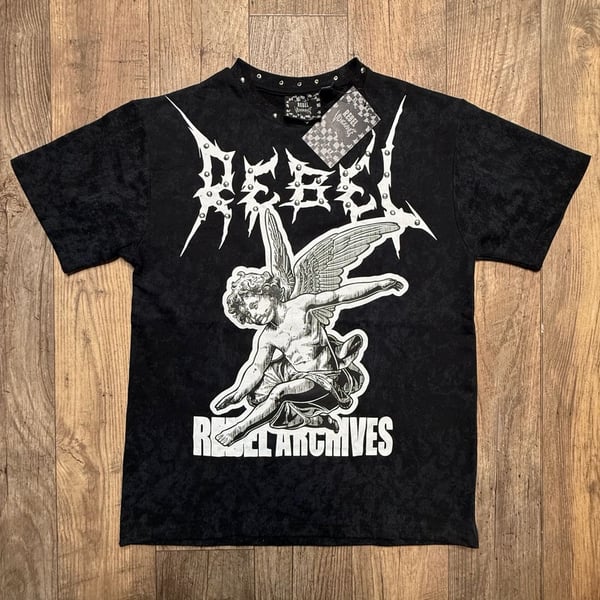 Rebel Vengeance Rebel Archives Graphic T-Shirt Studded Black New