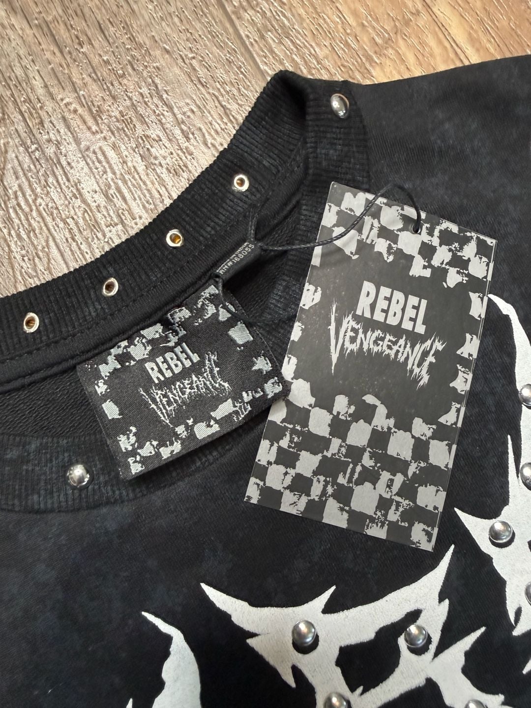 Rebel Vengeance Rebel Archives Graphic T-Shirt Studded Black New 5