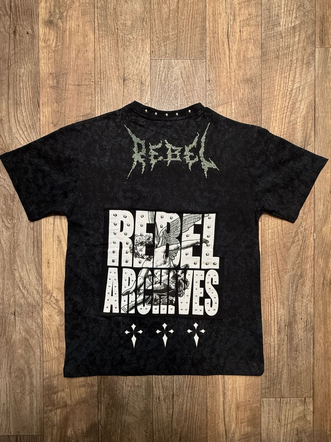 Rebel Vengeance Rebel Archives Graphic T-Shirt Studded Black New 6