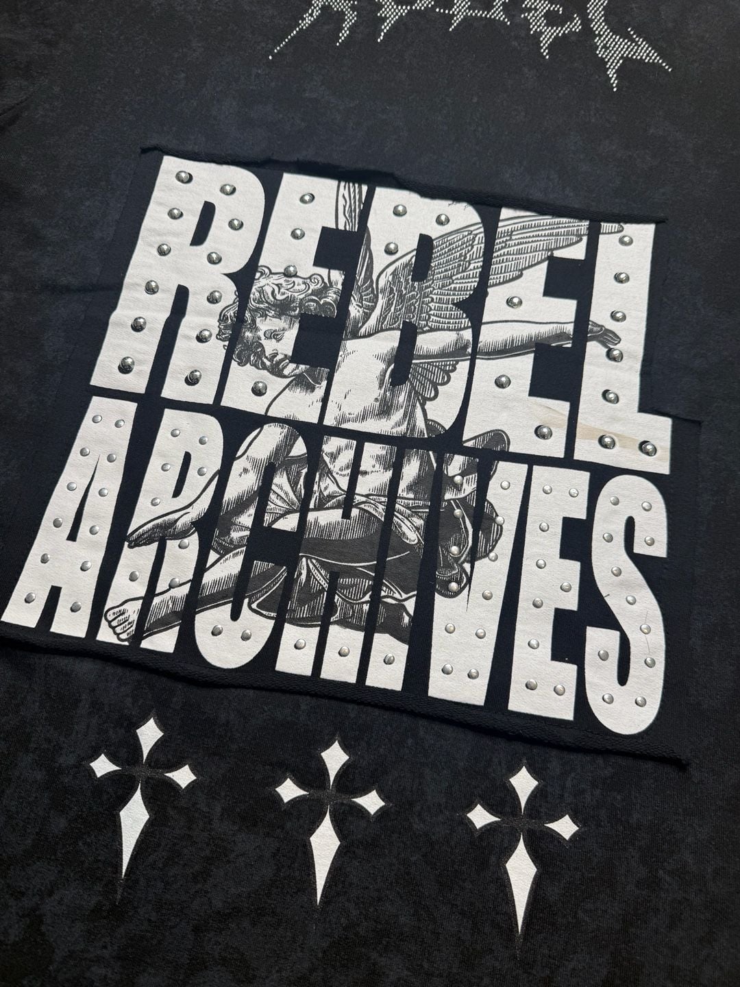 Rebel Vengeance Rebel Archives Graphic T-Shirt Studded Black New 7