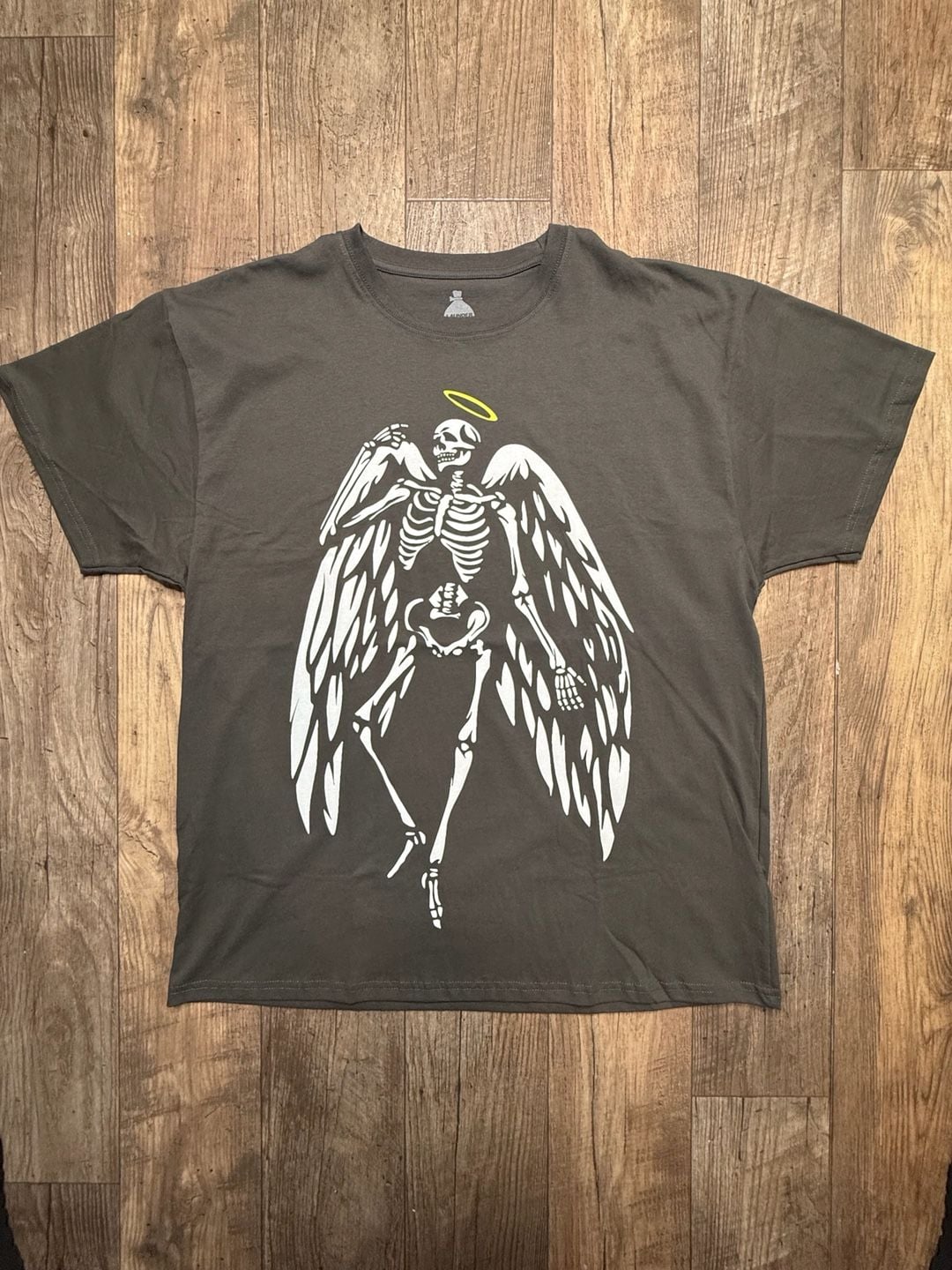 Launder Blessed Art Thou Skeleton Angel Graphic T-Shirt 2XL 2