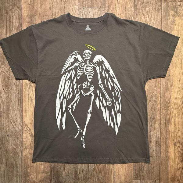 Launder Blessed Art Thou Skeleton Angel Graphic T-Shirt 2XL