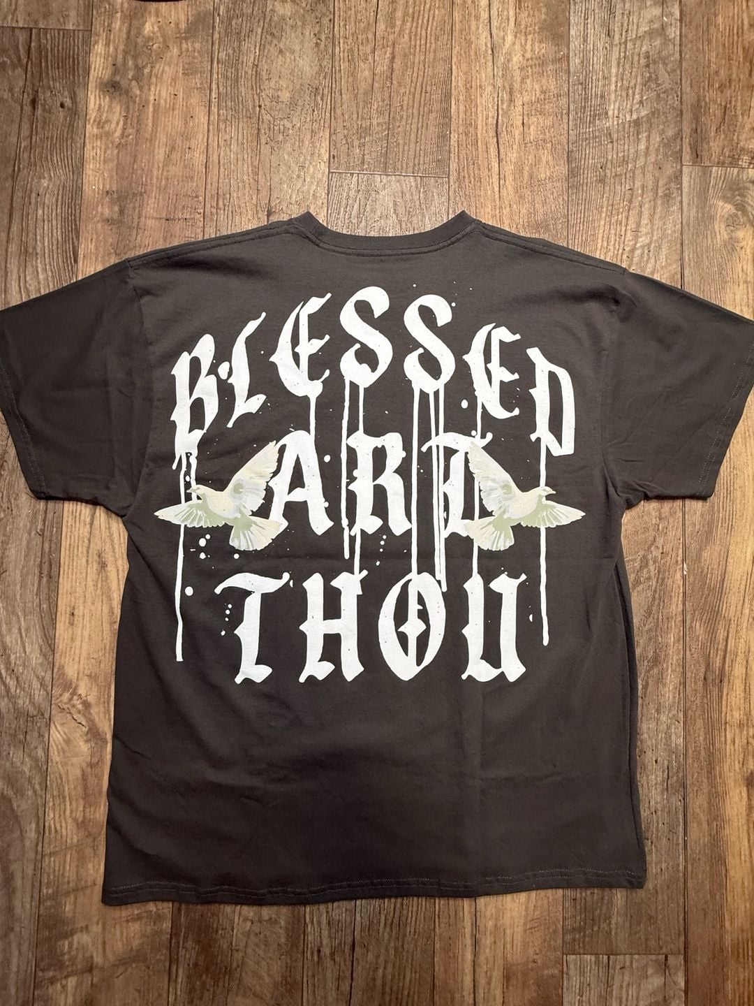 Launder Blessed Art Thou Skeleton Angel Graphic T-Shirt 2XL 5
