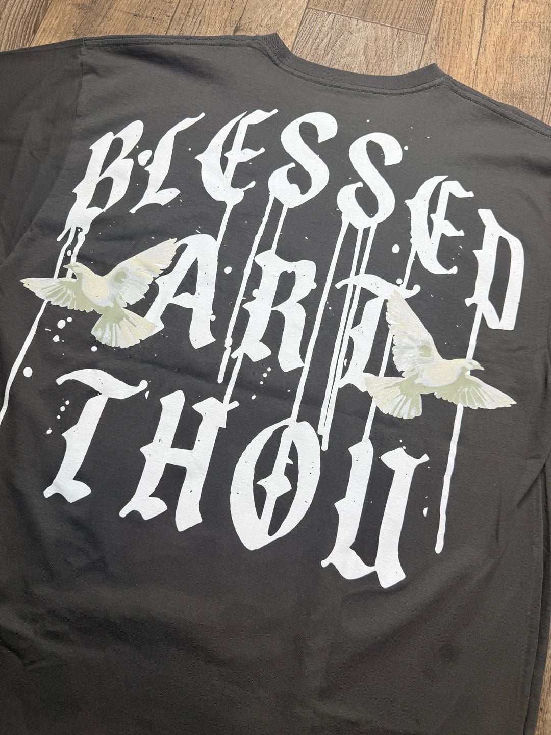Launder Blessed Art Thou Skeleton Angel Graphic T-Shirt 2XL 7