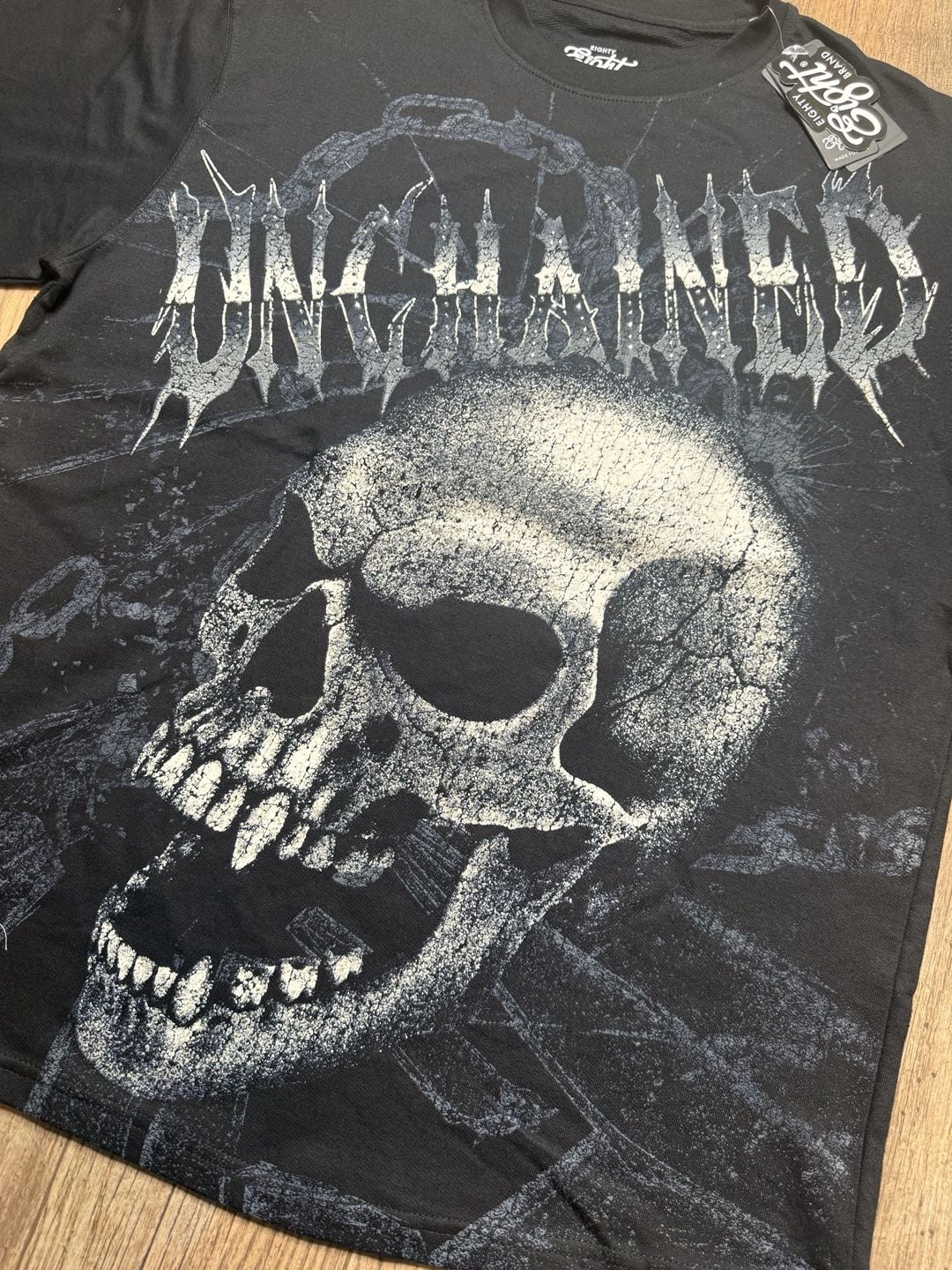 Eighty Eight Brand Black Unchained Rhinestones Boxy T-Shirt 3