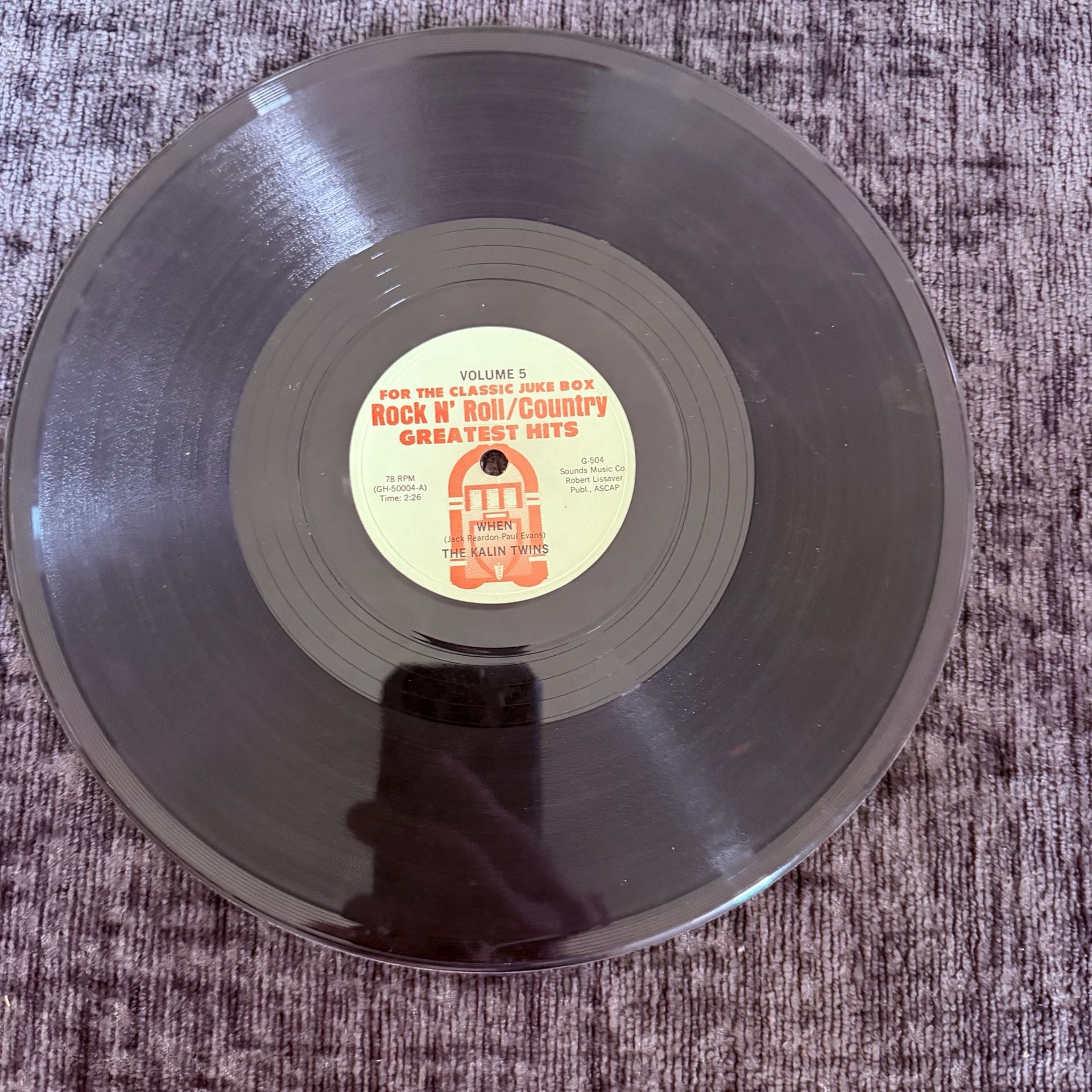 Wurlitzer Classic Rock N’ Roll/Country Greatest Hits Vol. 5 — 23 Record 78 RPM 12