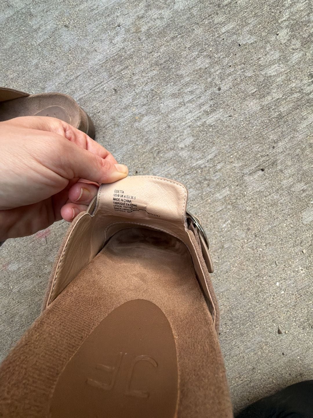 JustFab Odetta Brown Suede Studded Mule Slide Clogs with Buckle 6