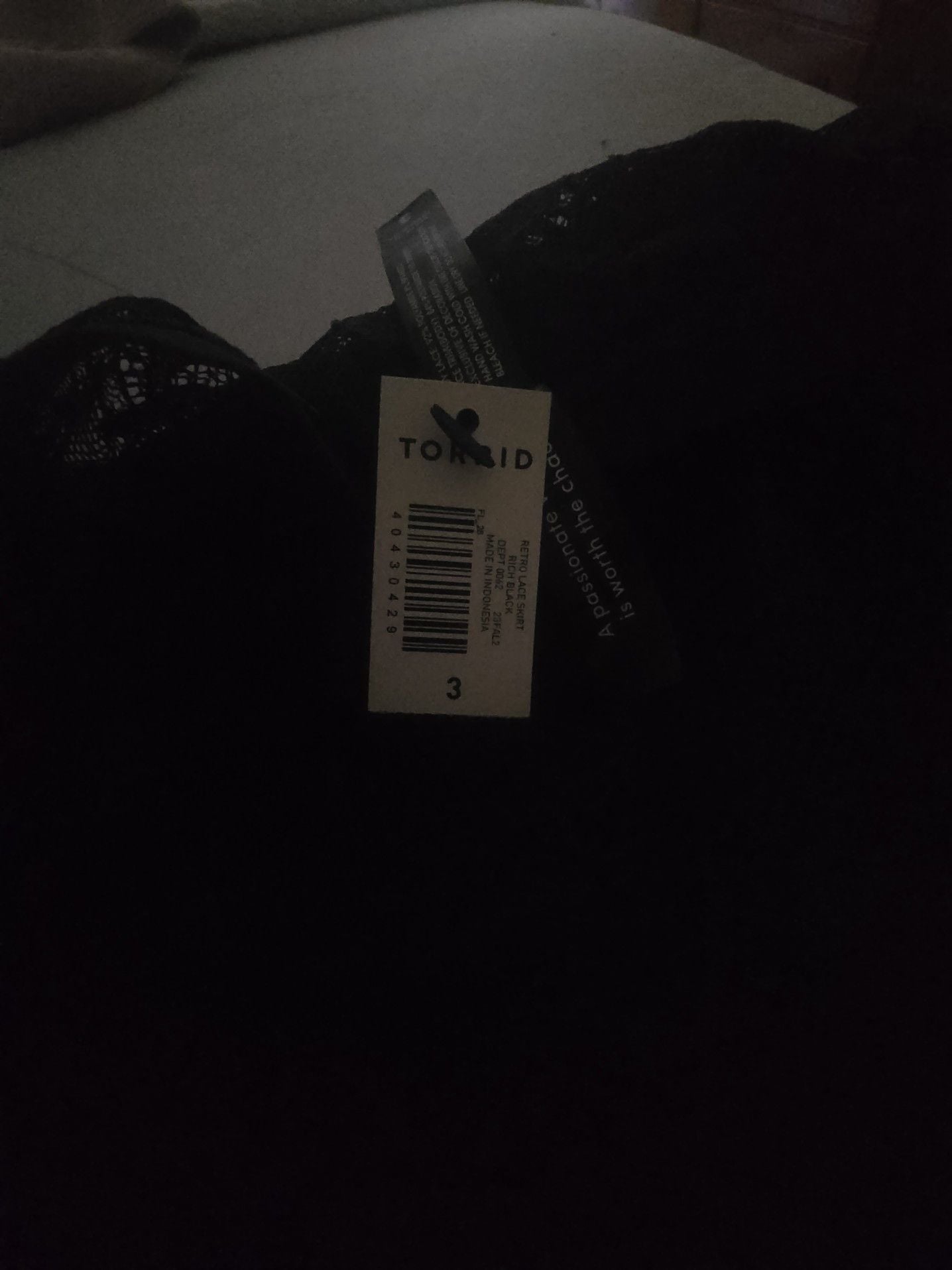 Torrid Retro Lace Skirt Rich Black Size 3 and thong 2