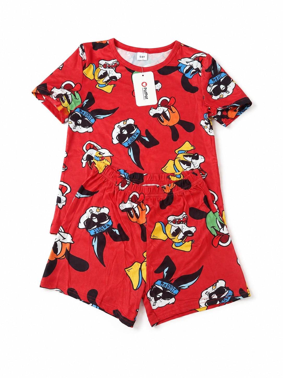 Potpat Kids Bow Graphic Tee and Shorts Set 3