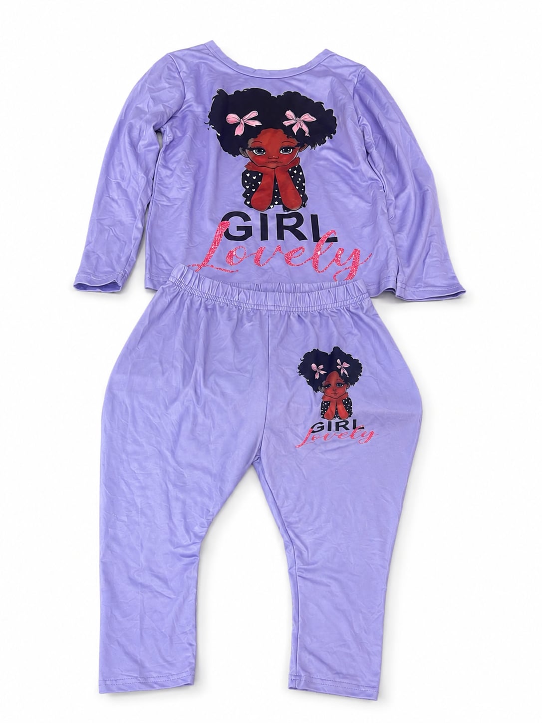 Potpat Kids Bow Graphic Tee and Shorts Set 6