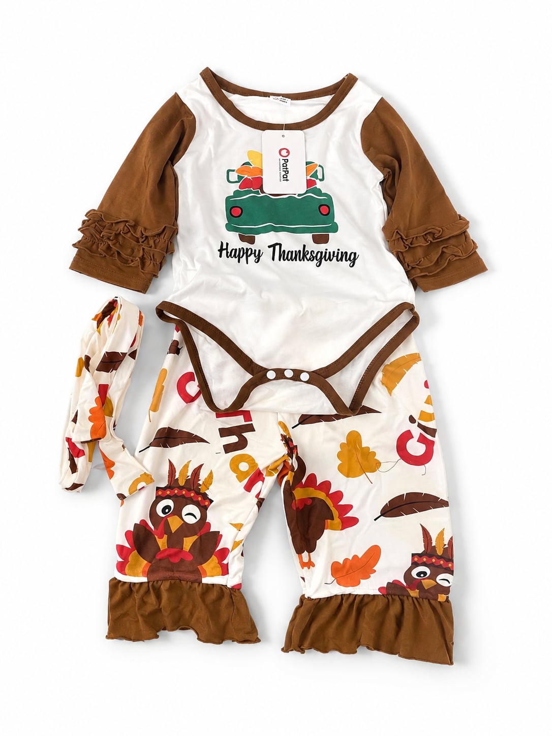 Potpat Kids Bow Graphic Tee and Shorts Set 7