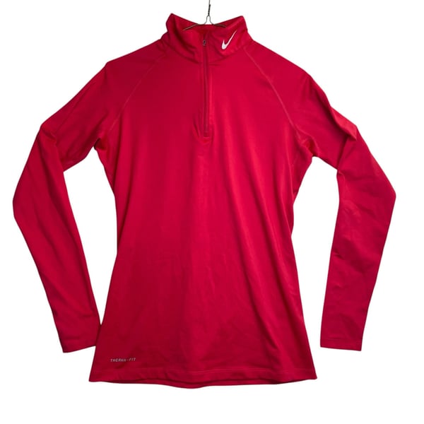 Nike Therma-FIT 1/4 Zip Pullover Red Women’s Large Athletic Running Top