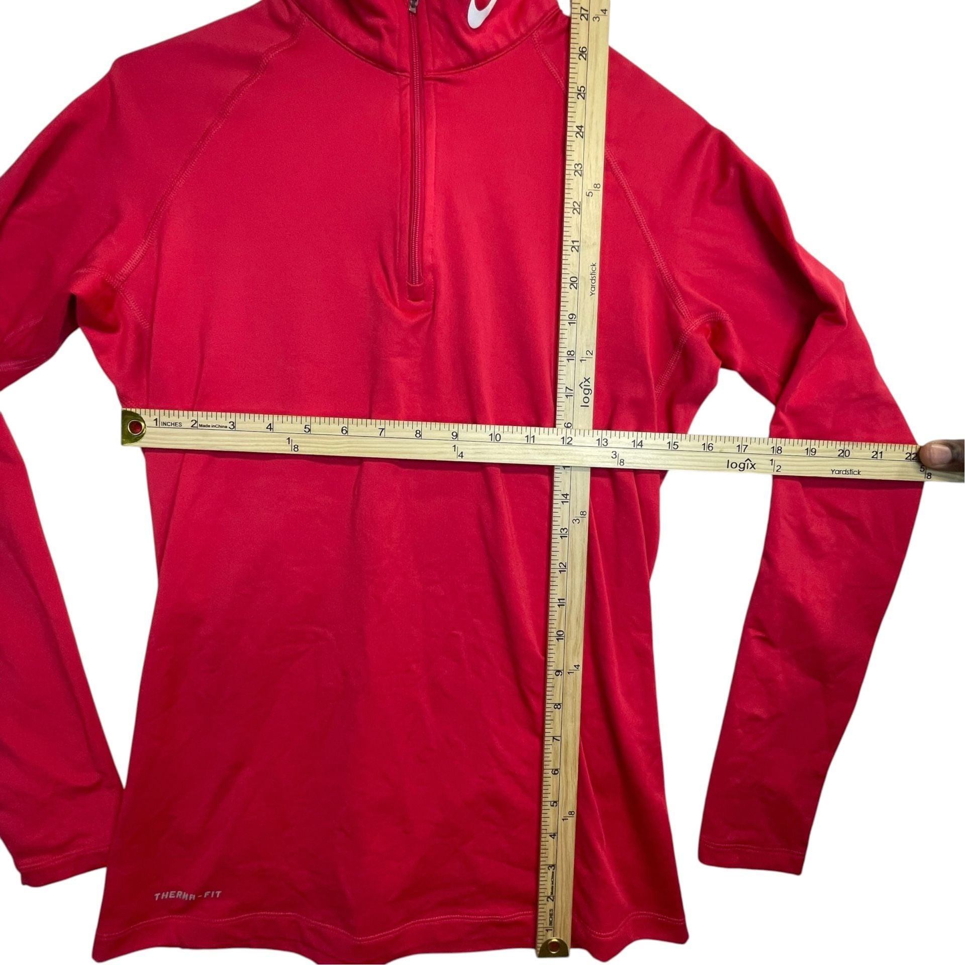 Nike Therma-FIT 1/4 Zip Pullover Red Women’s Large Athletic Running Top 4