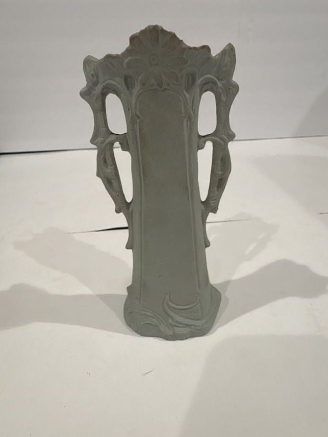 Vintage Schafer & Vater Jasperware Art Nouveau Bud Vase Maiden Decor 2