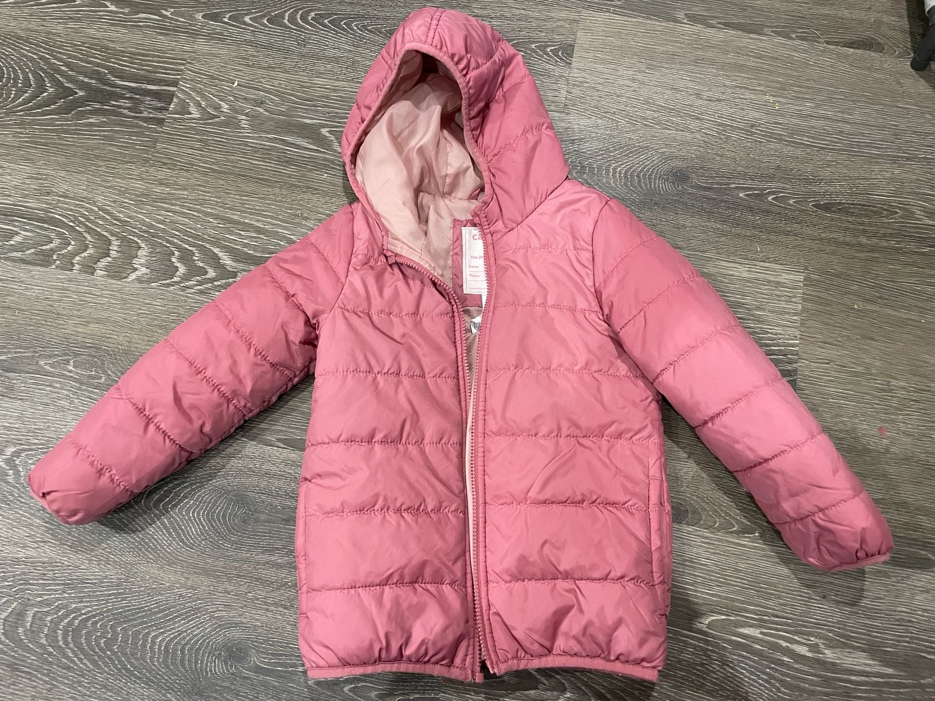 Carter's Girls Puffer Jacket, Size M/5-6, Pink 2