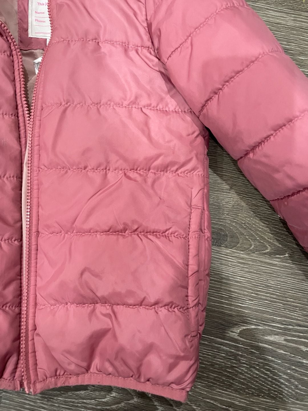 Carter's Girls Puffer Jacket, Size M/5-6, Pink 3