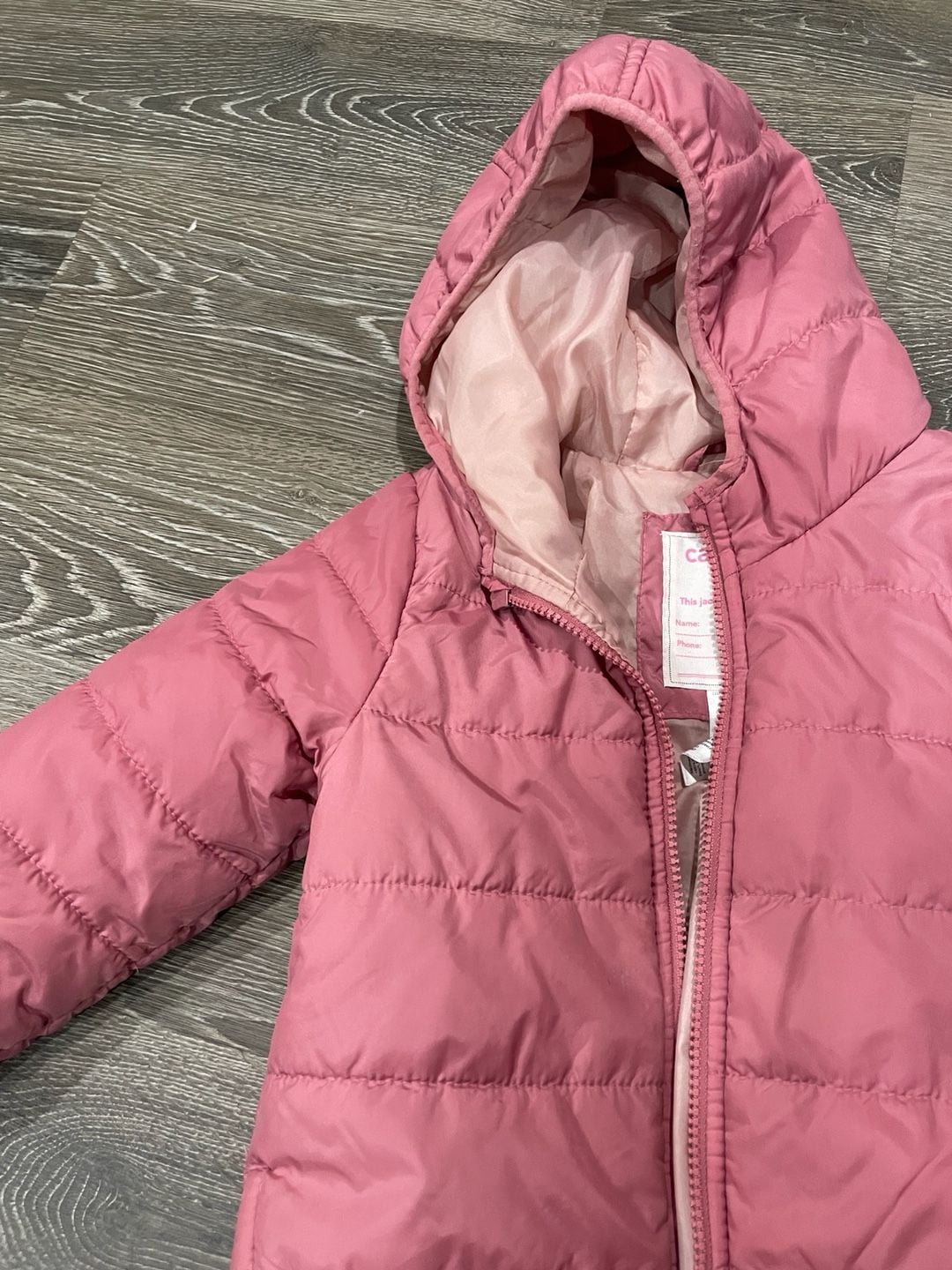 Carter's Girls Puffer Jacket, Size M/5-6, Pink 4