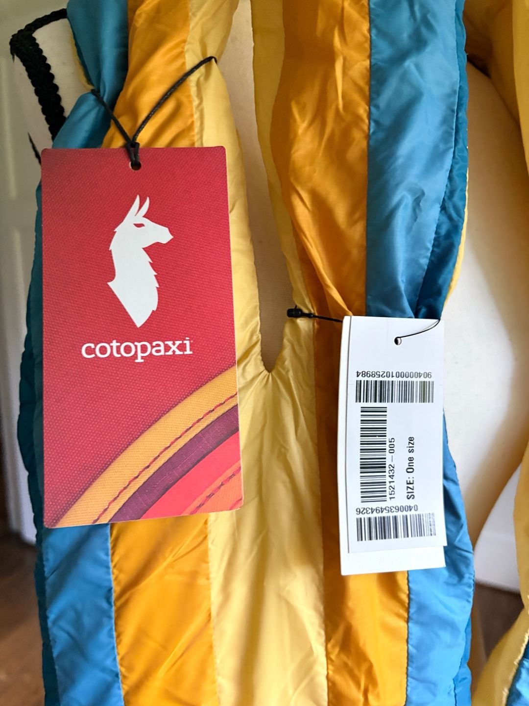 Cotopaxi Fuego Down Scarf Unisex Wheat Stripes New With Tags 3