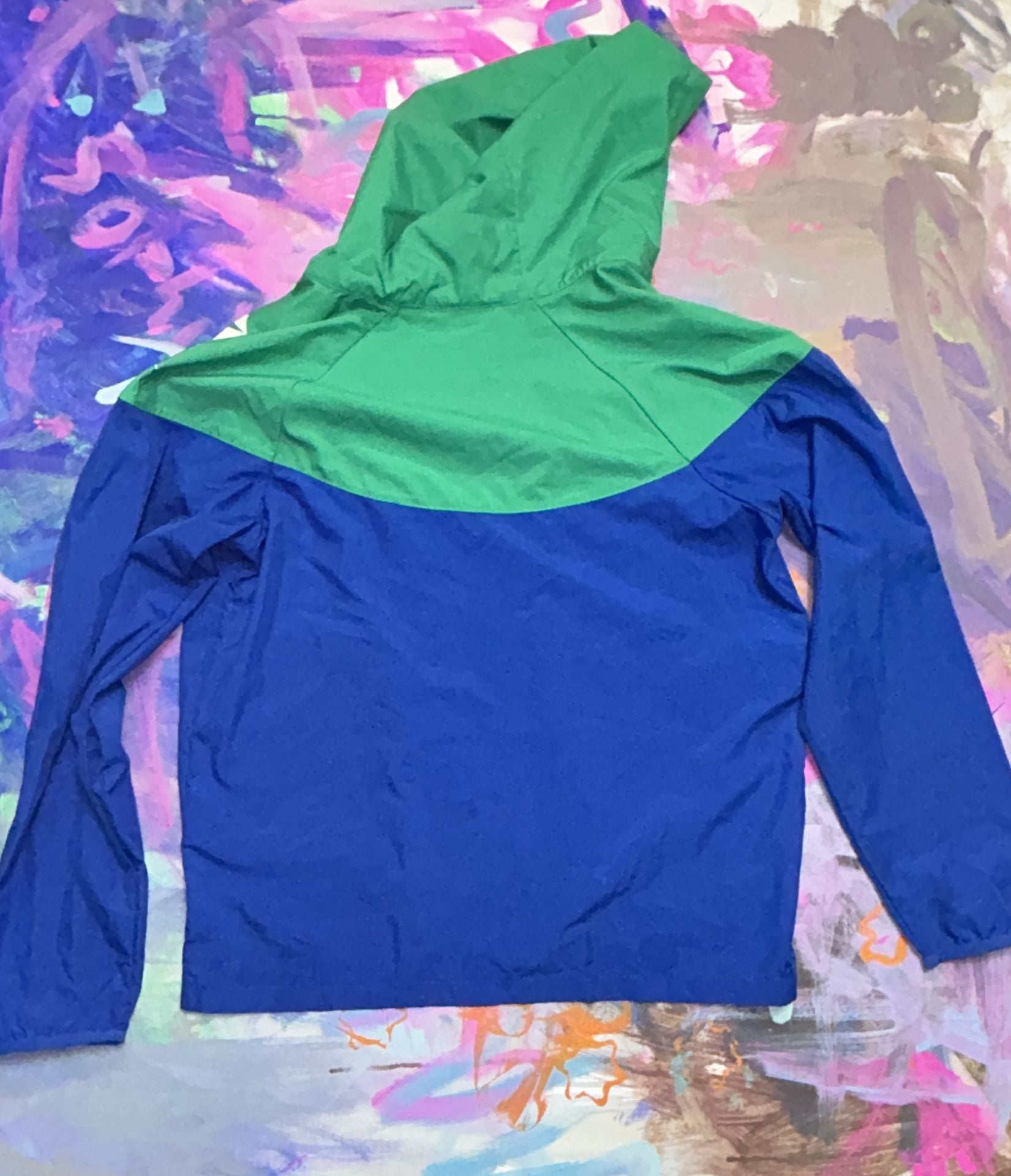 Nike Green and Blue Packable Windbreaker Jacket Youth Large 5