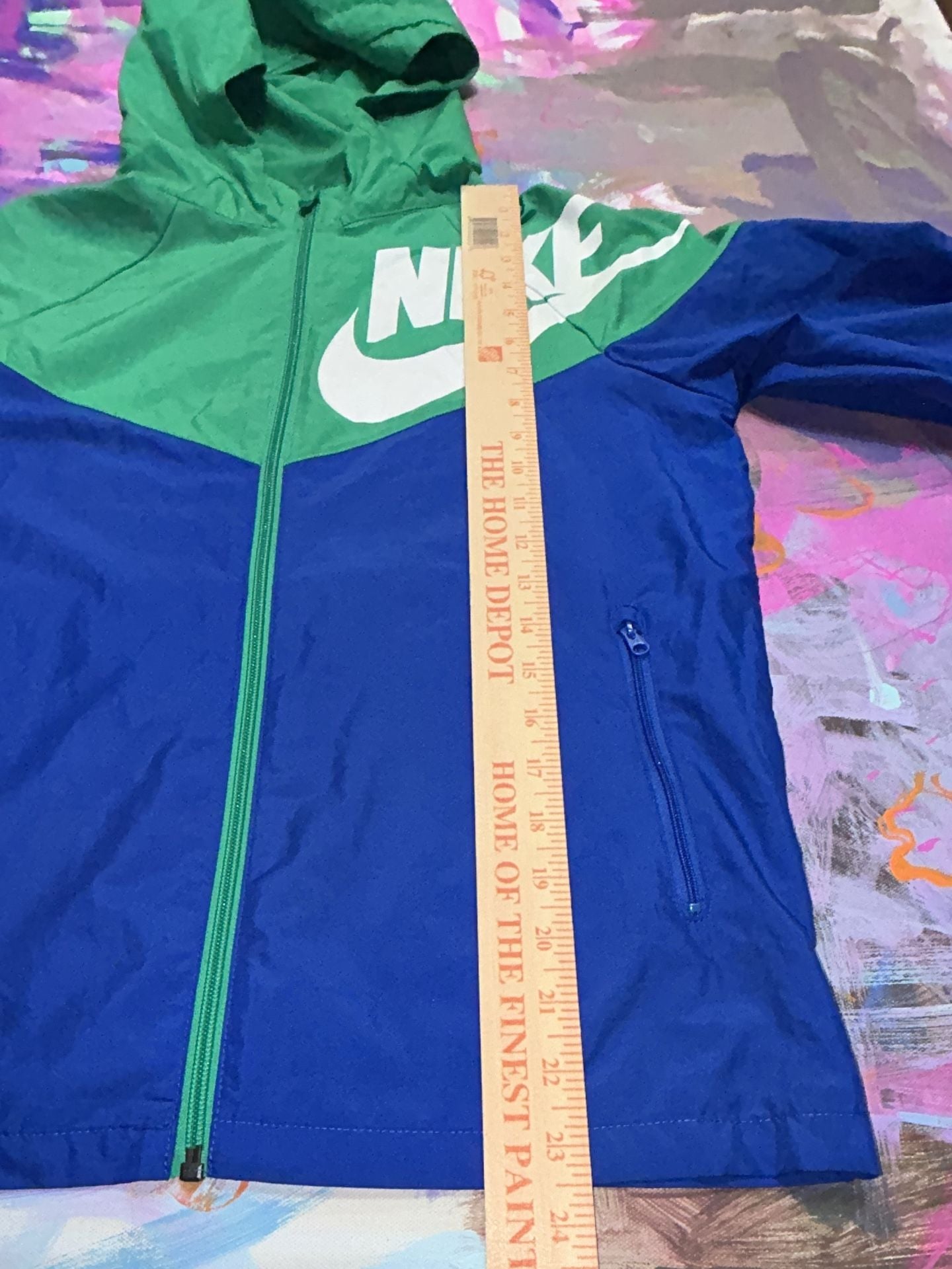 Nike Green and Blue Packable Windbreaker Jacket Youth Large 7