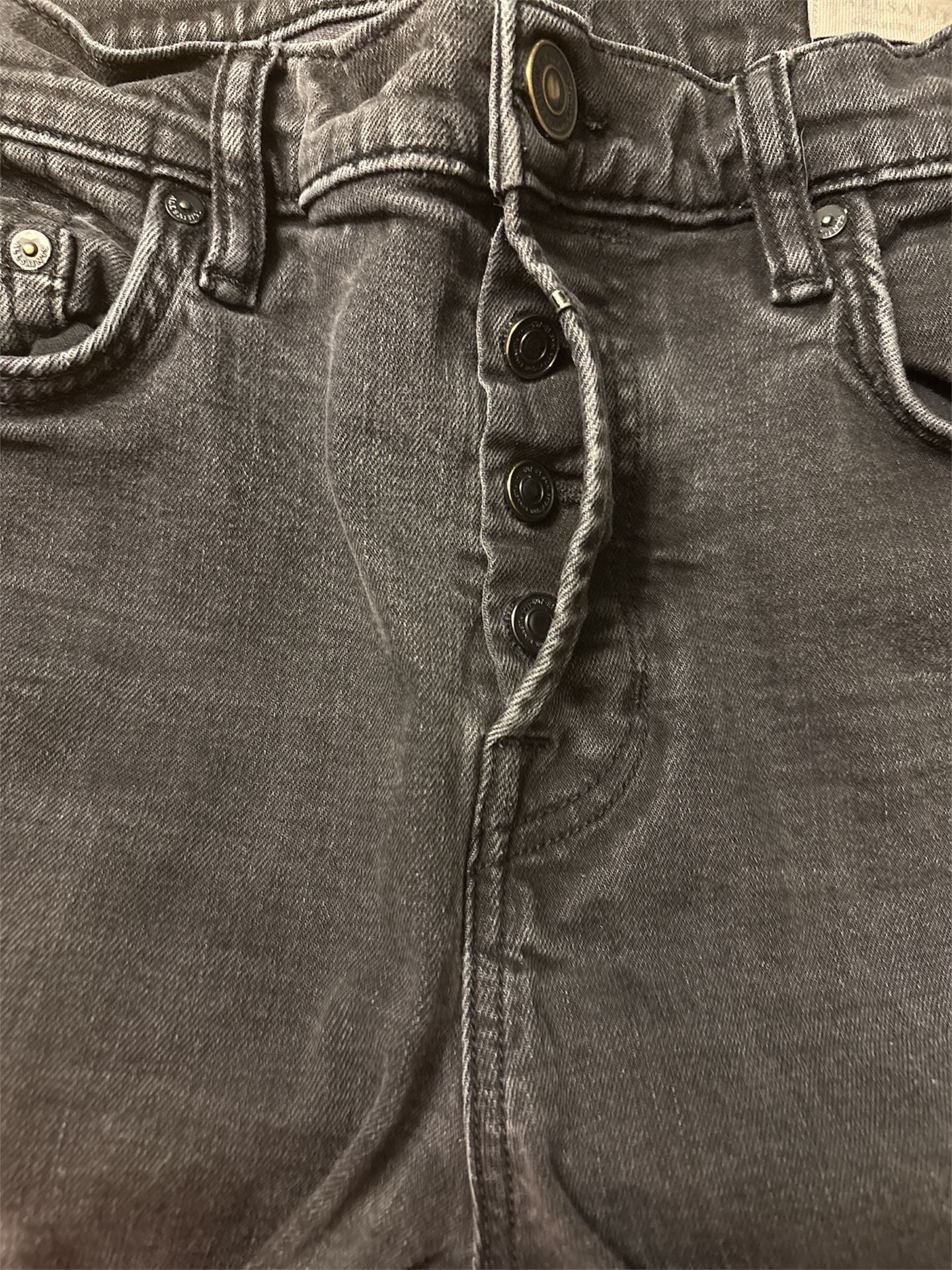 AllSaints Mid Rise Cigarette Black Denim Jeans Size 32 3