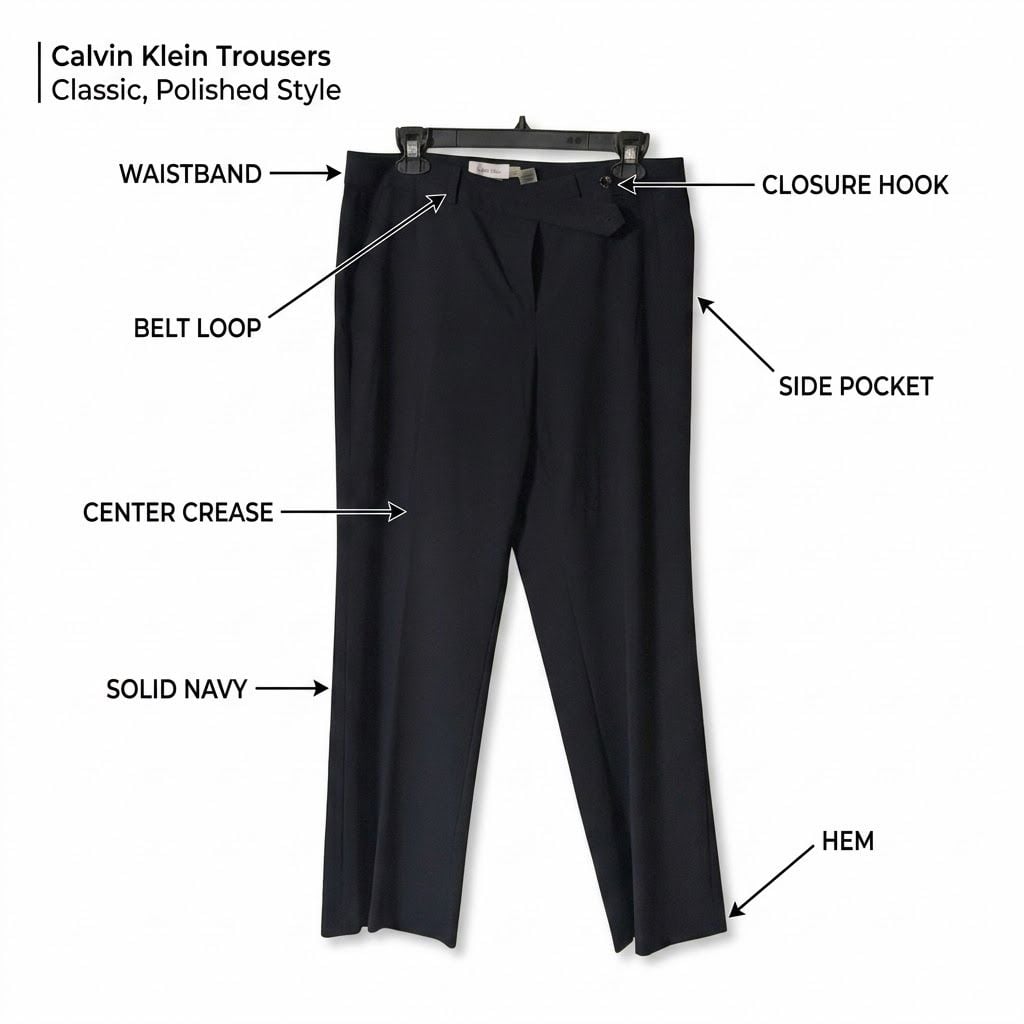 Calvin Klein Classic Fit Black Dress Pants Size 14CH/14TP 3
