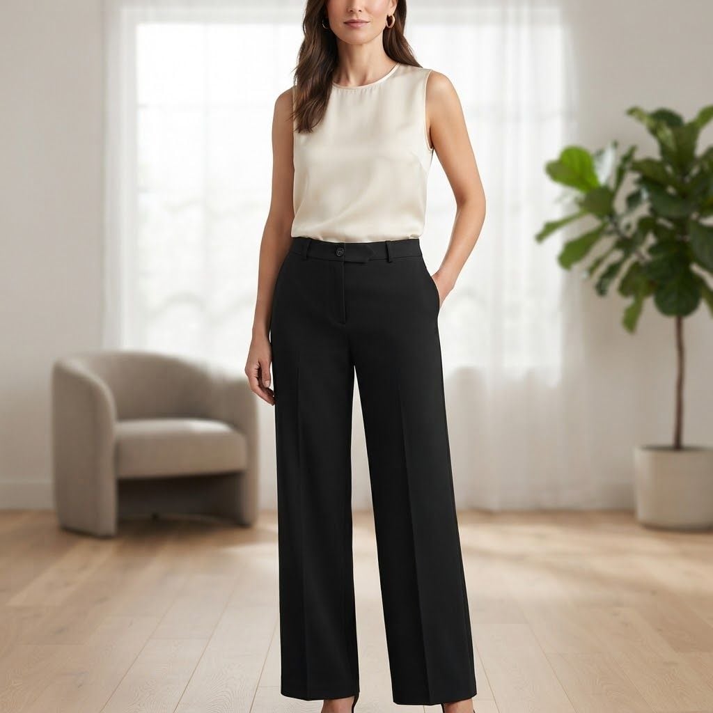 Calvin Klein Classic Fit Black Dress Pants Size 14CH/14TP 2