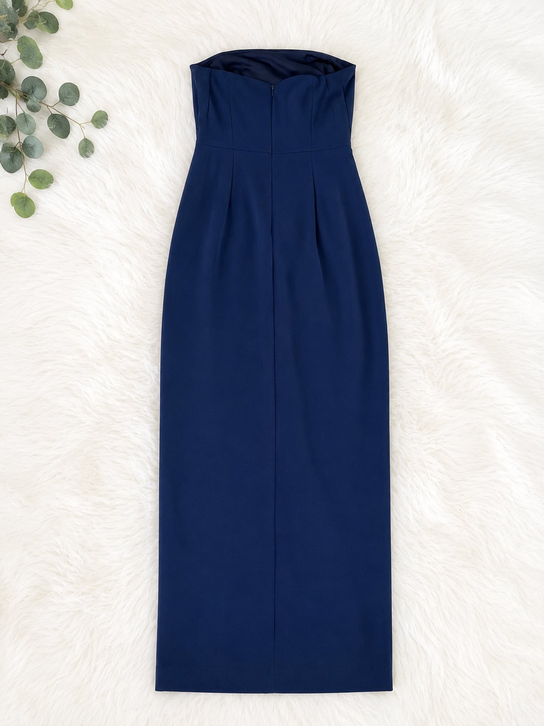 WAYF Navy Blue Angelique Strapless Tulip Hem Cocktail Dress S 3