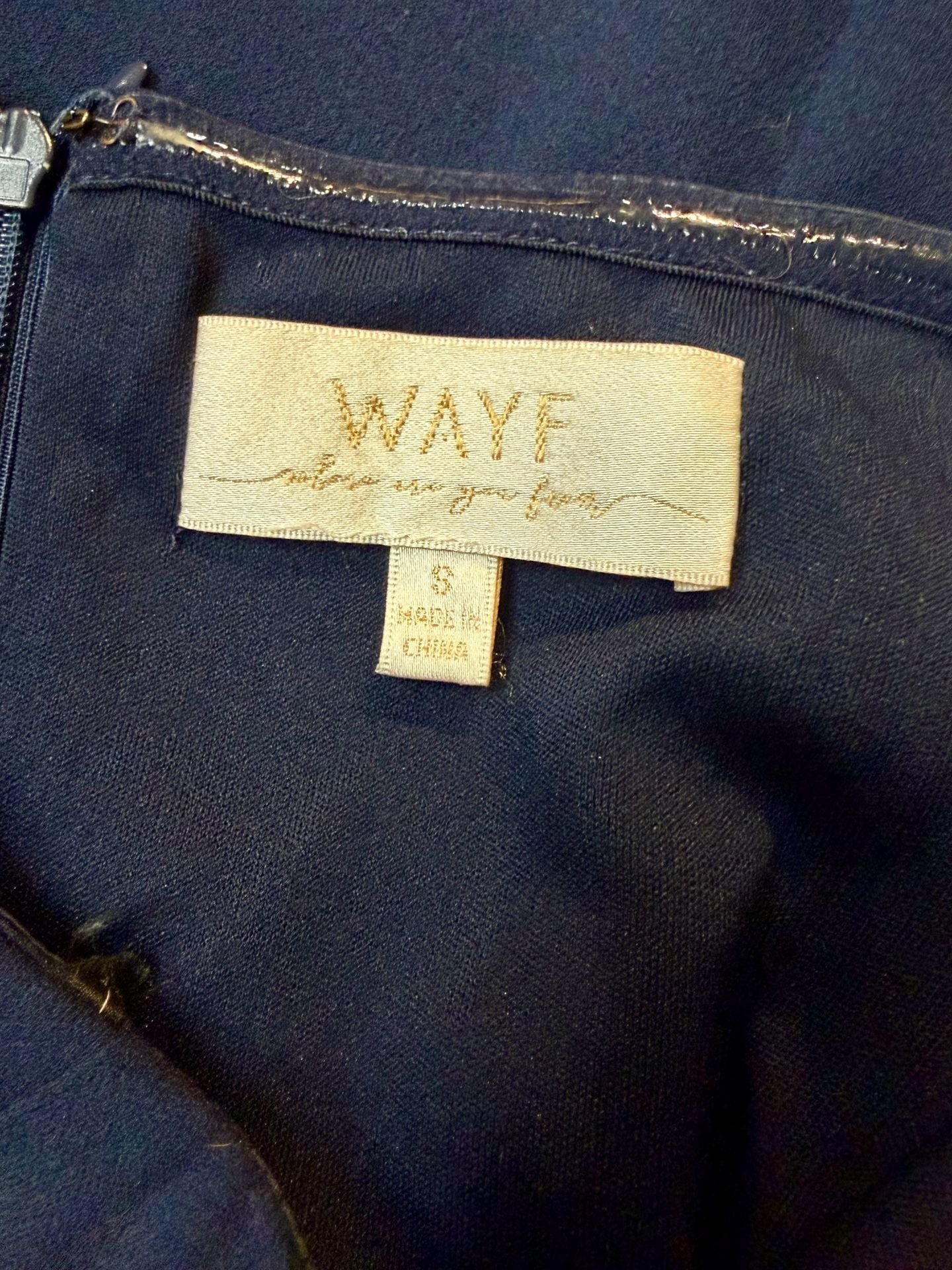 WAYF Navy Blue Angelique Strapless Tulip Hem Cocktail Dress S 4