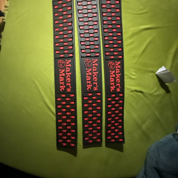 Lot of 3 Maker's Mark Rubber Bar Mat Drink Rail Spill Mats