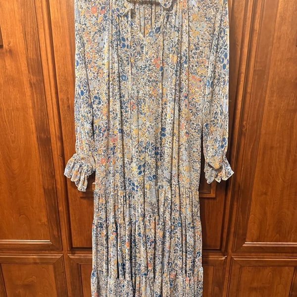 Free People Feeling Groovy Tiered Floral Maxi Dress XS