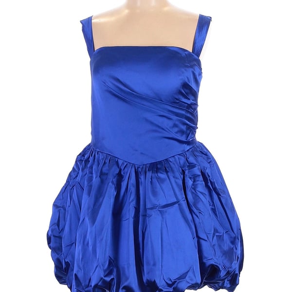 Nautical Blue Satin Bubble Mini Dress