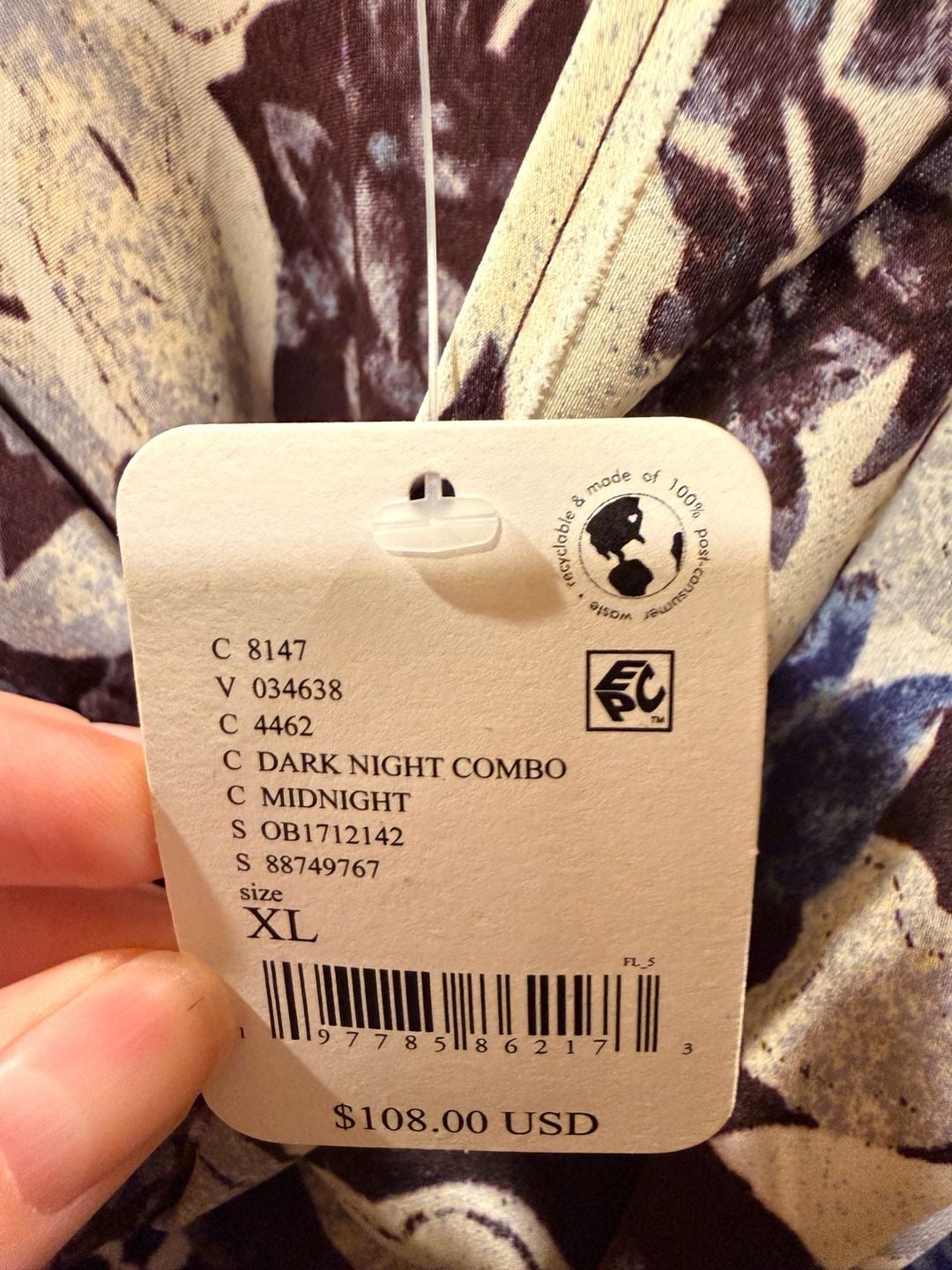 NWT Free People Intimately Worth the Wait Dark Night Combo Floral Maxi Dress XL 7